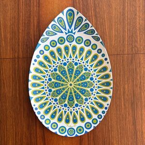 Jonathan Adler peacock, melamine pear shaped serving tray